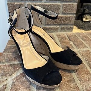 Charles by Charles David Lois Women's Sandal Cork Platform Sz8.5 Black #145